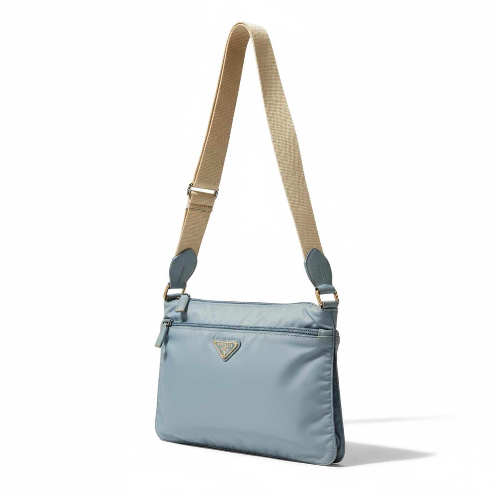 Prada - Light Blue Nylon Shoulder Bag