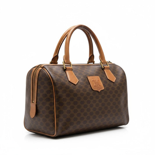 Celine - Vintage Brown Monogram Satchel Bag