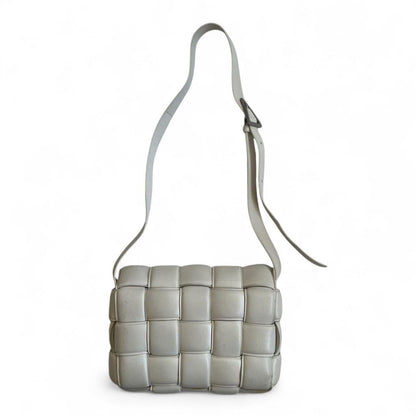 Bottega Veneta - White Woven Leather Shoulder Bag