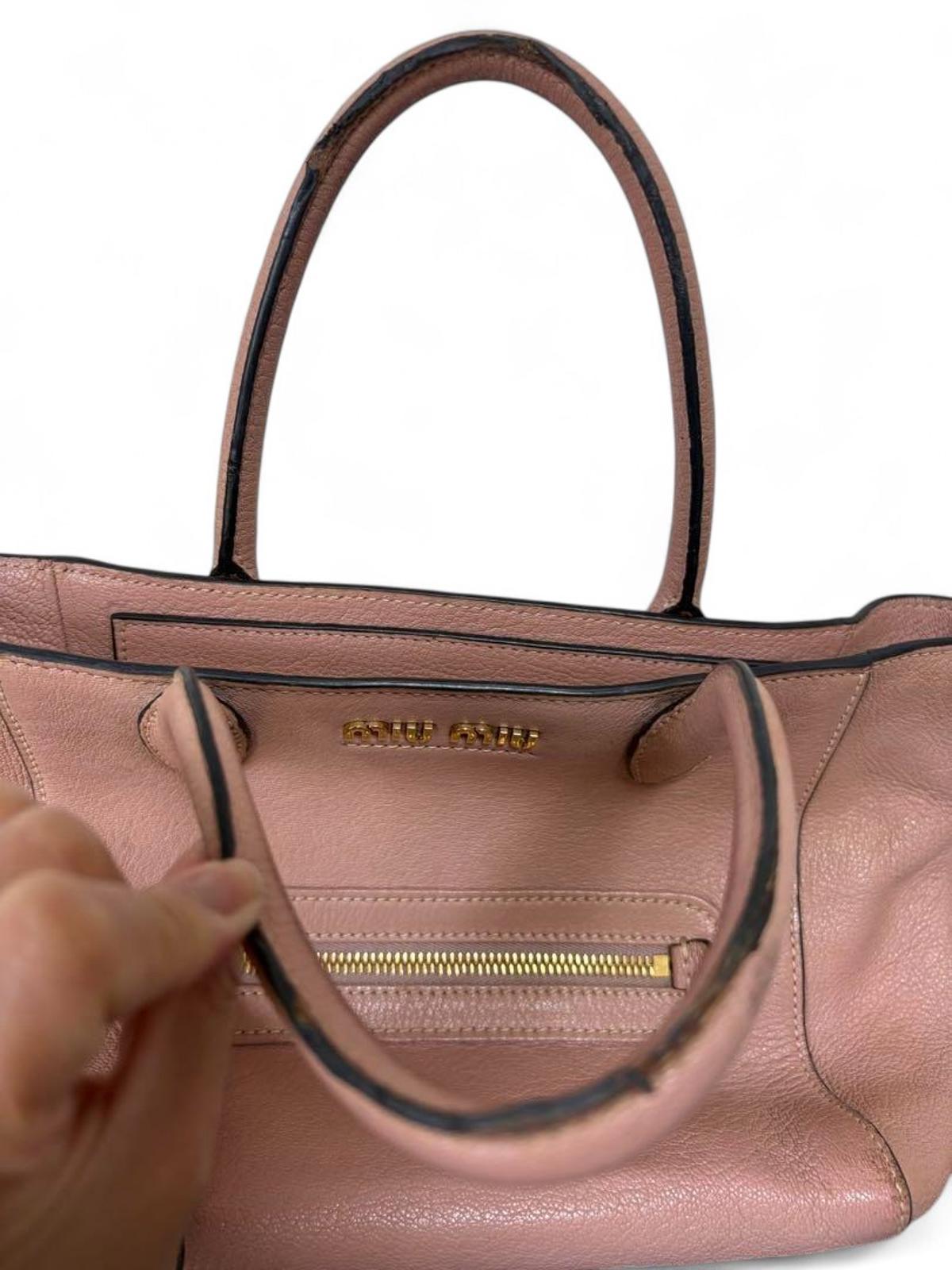 Miu Miu - Leather Tote Handbag Pink