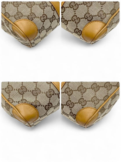 Gucci - Vintage GG Canvas Satchel Bag with Red Stripe