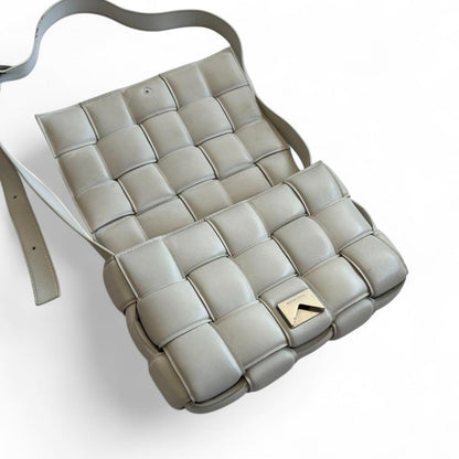 Bottega Veneta - White Woven Leather Shoulder Bag