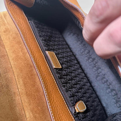 Dior - Brown Leather Shoulder Bag with Double Strap