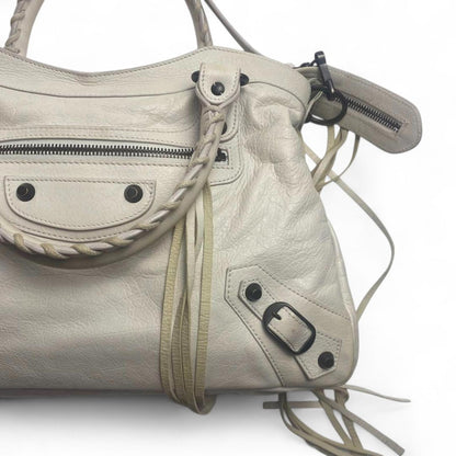 Balenciaga - White City Leather Shoulder Bag
