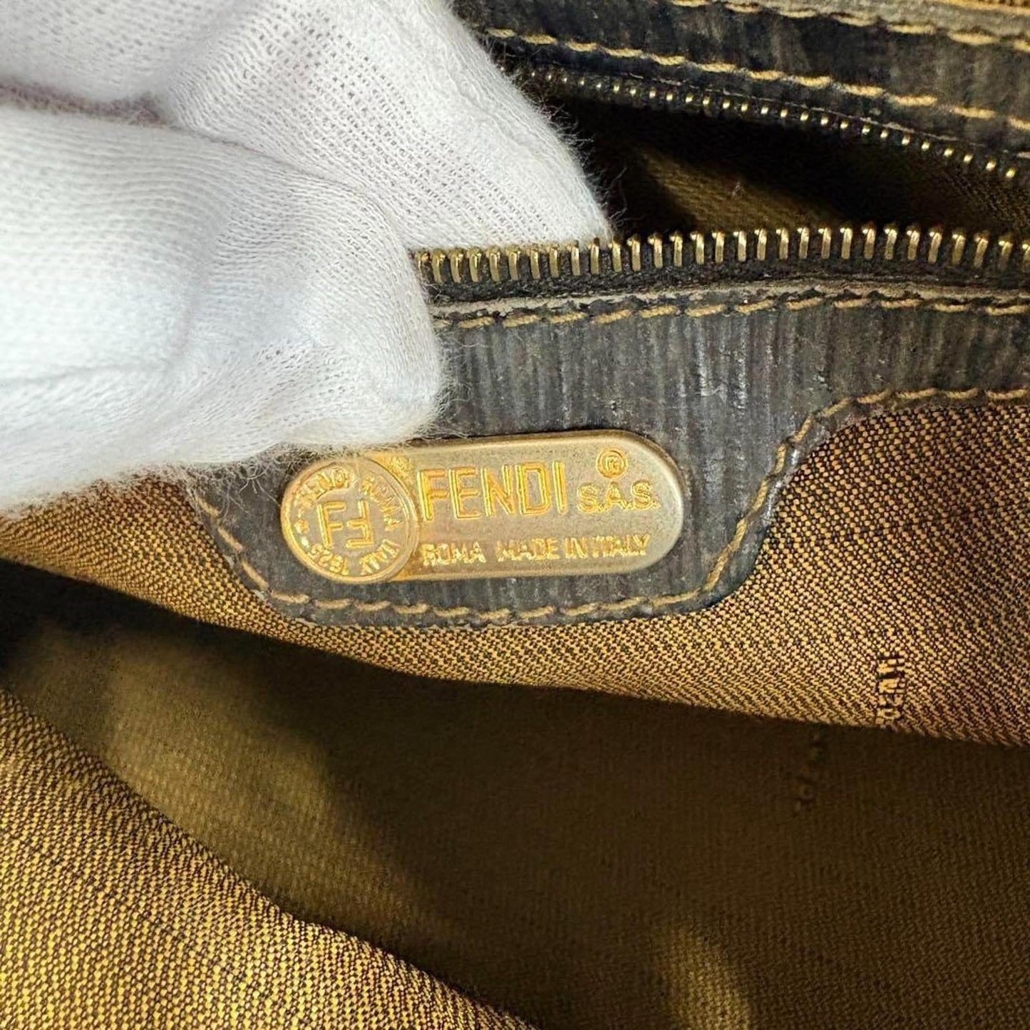 Fendi - Monogram Canvas Handbag with Leather Handles