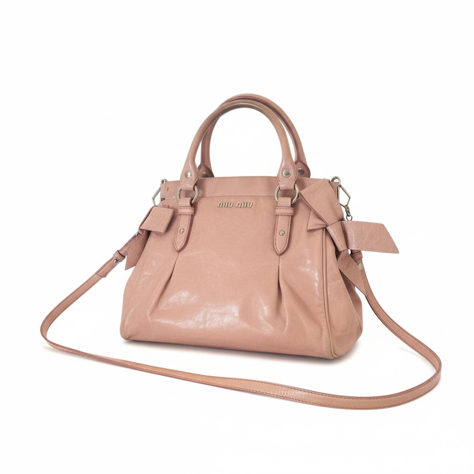 Miu Miu - Pink Ribbon Leather Handbag