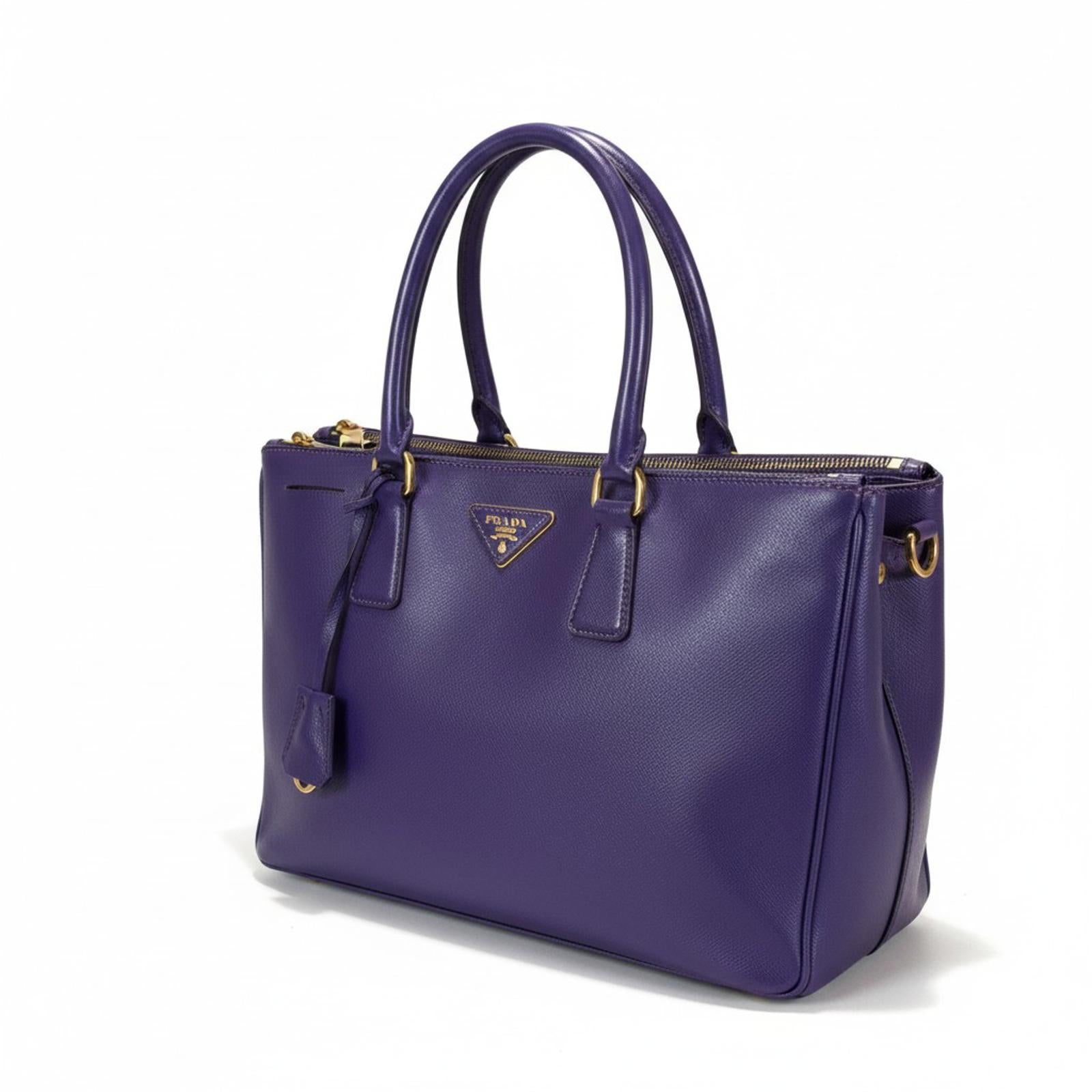 Prada - Purple Leather Tote Bag