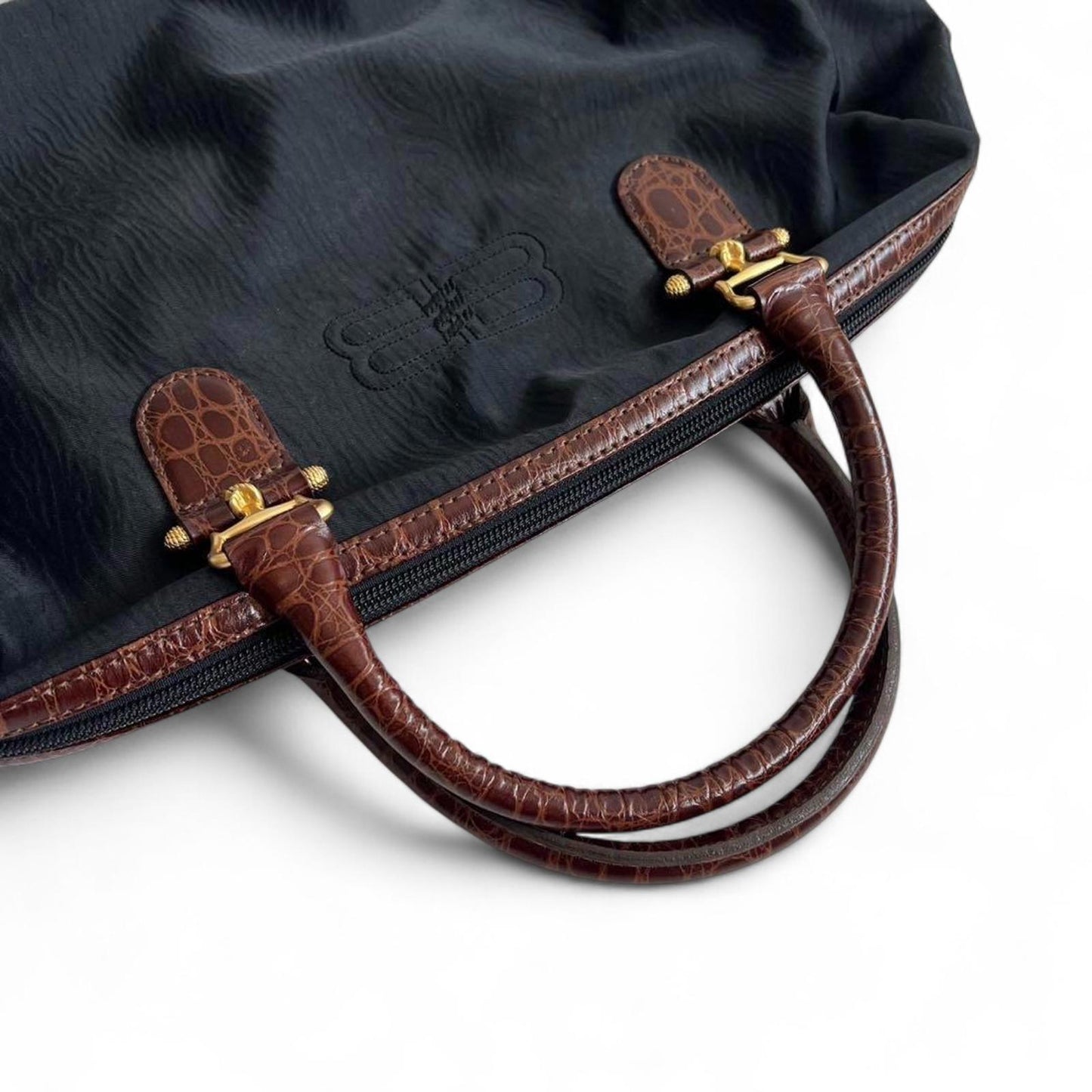 Balenciaga - BB Croco Mini Boston Handbag