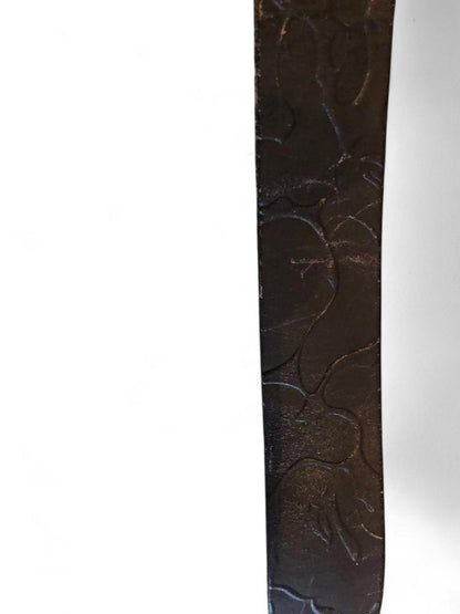 BAPE - Gold Letter Logo Belt Buckle Black Leather Belt