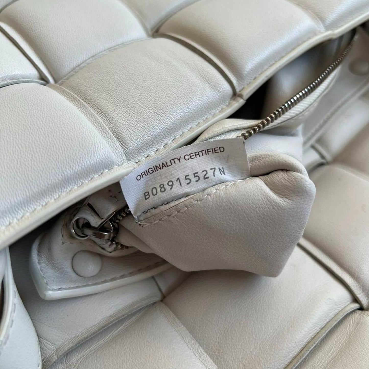 Bottega Veneta - White Woven Leather Shoulder Bag