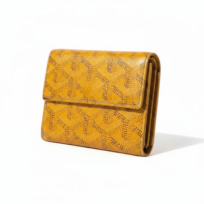 Goyard - Yellow Patterned Leather Wallet