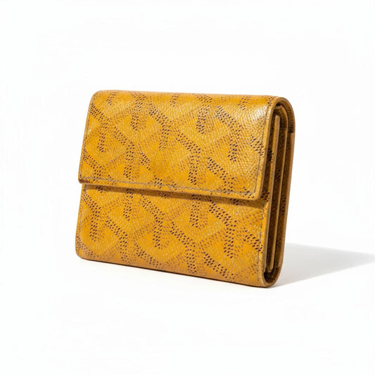 Goyard - Yellow Patterned Leather Wallet