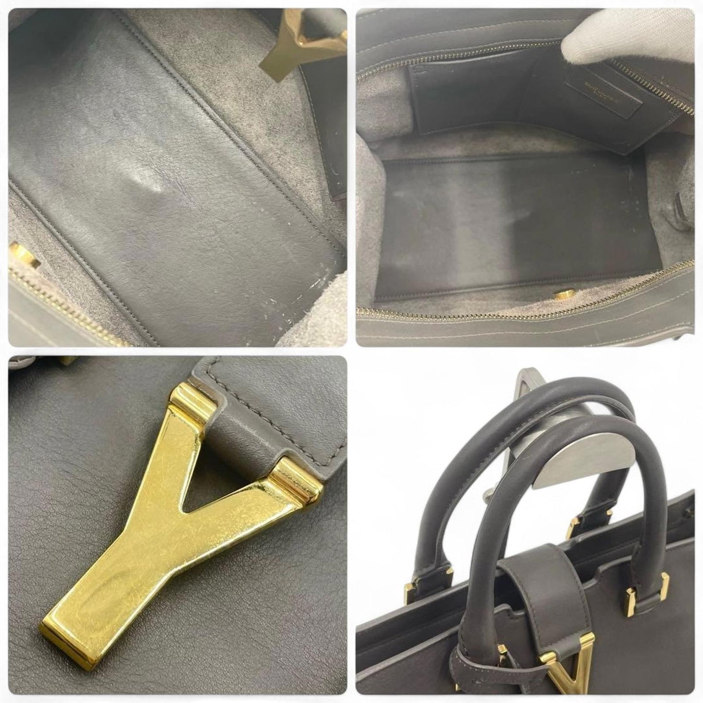 Saint Laurent - Black Leather Handbag Gold Hardware