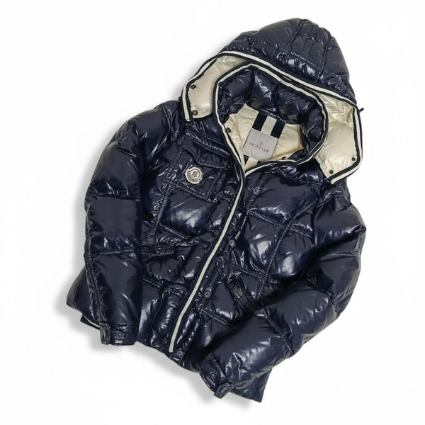 Moncler - XS Navy Blue Puffer Jacket with Hood
