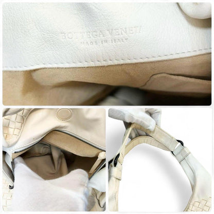 Bottega Veneta - White Woven Leather Shoulder Bag