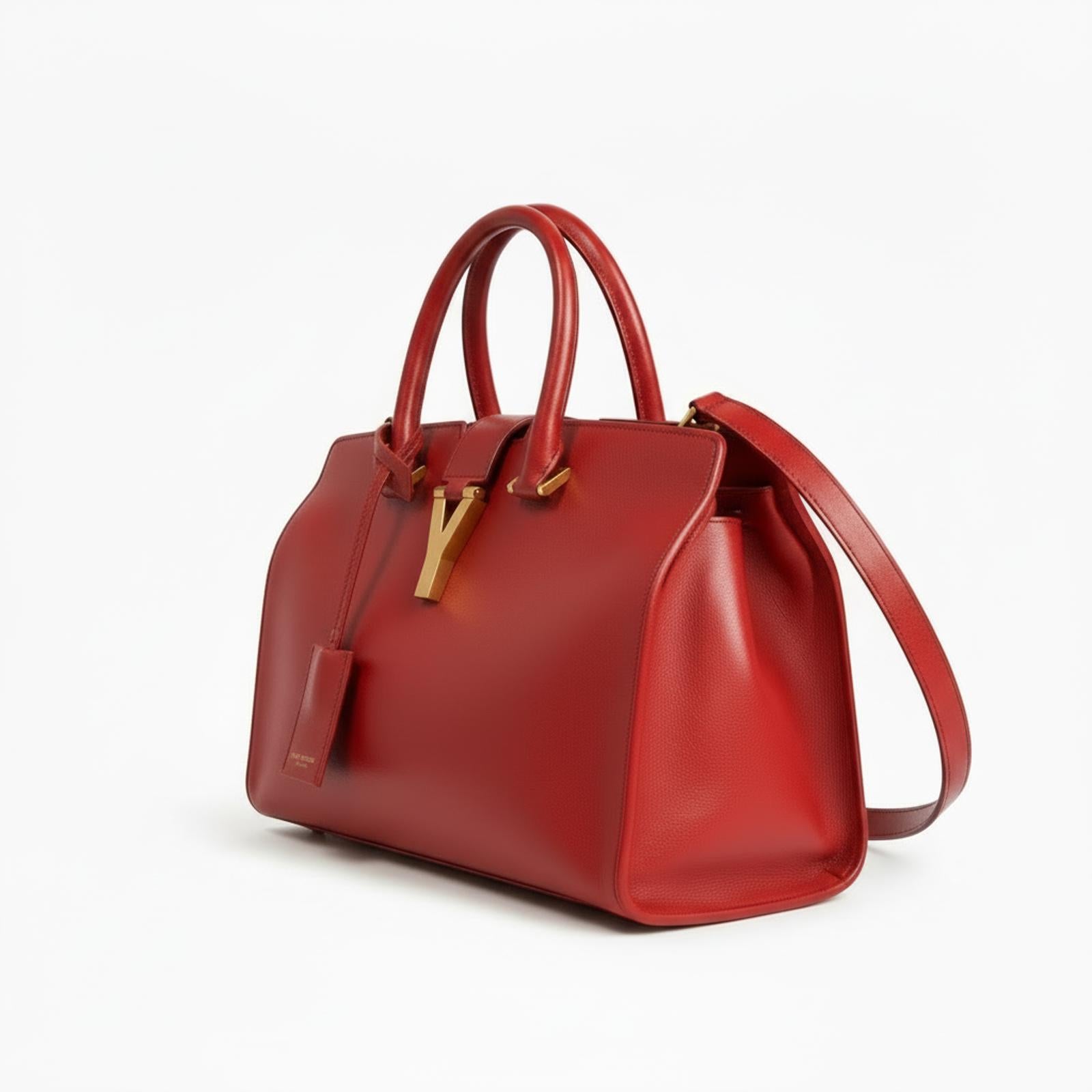 Saint Laurent - Red Leather Satchel Bag