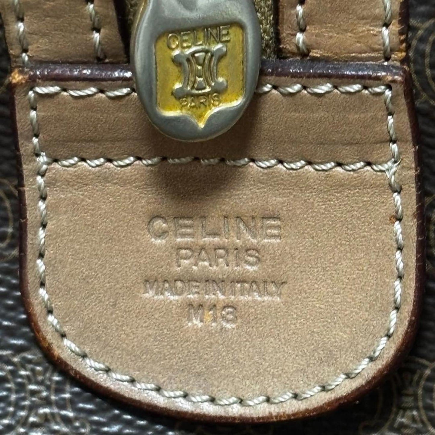 Celine - Vintage Brown Monogram Satchel Bag