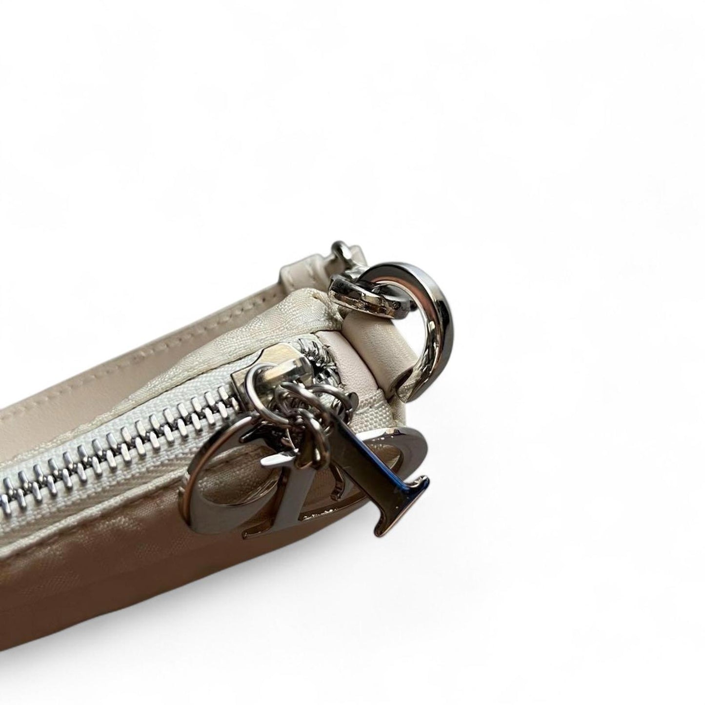 Dior - White Monogram Shoulder Bag with Silver Hardware