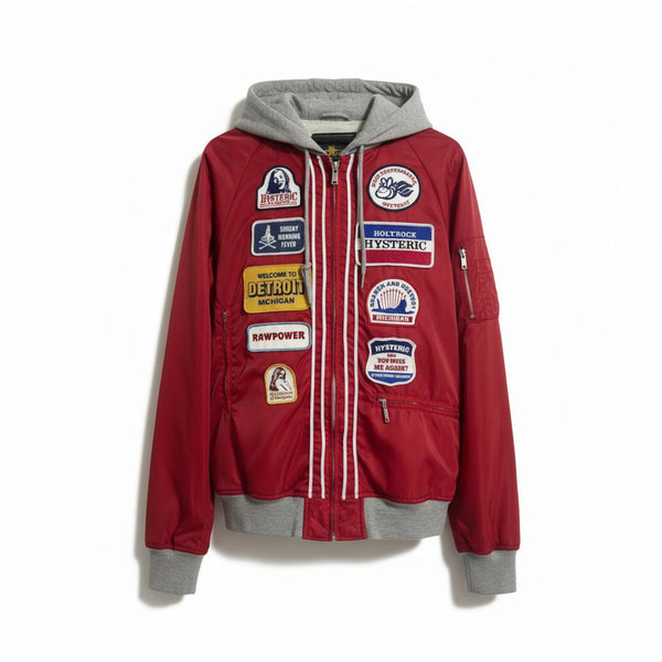 Hysteric Glamour - Bomber Jacket with Hood and Patches