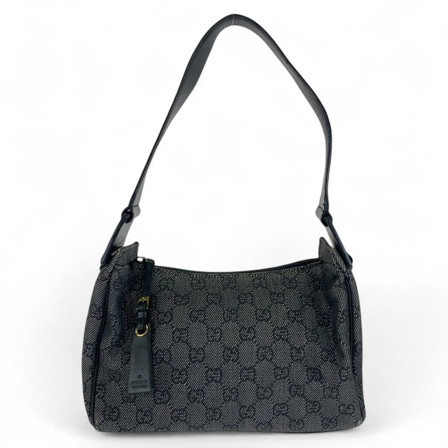 Gucci - Black Monogram Canvas Shoulder Bag