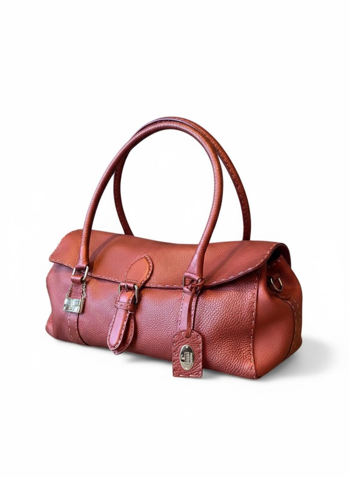 Fendi - Burgundy Leather Handbag