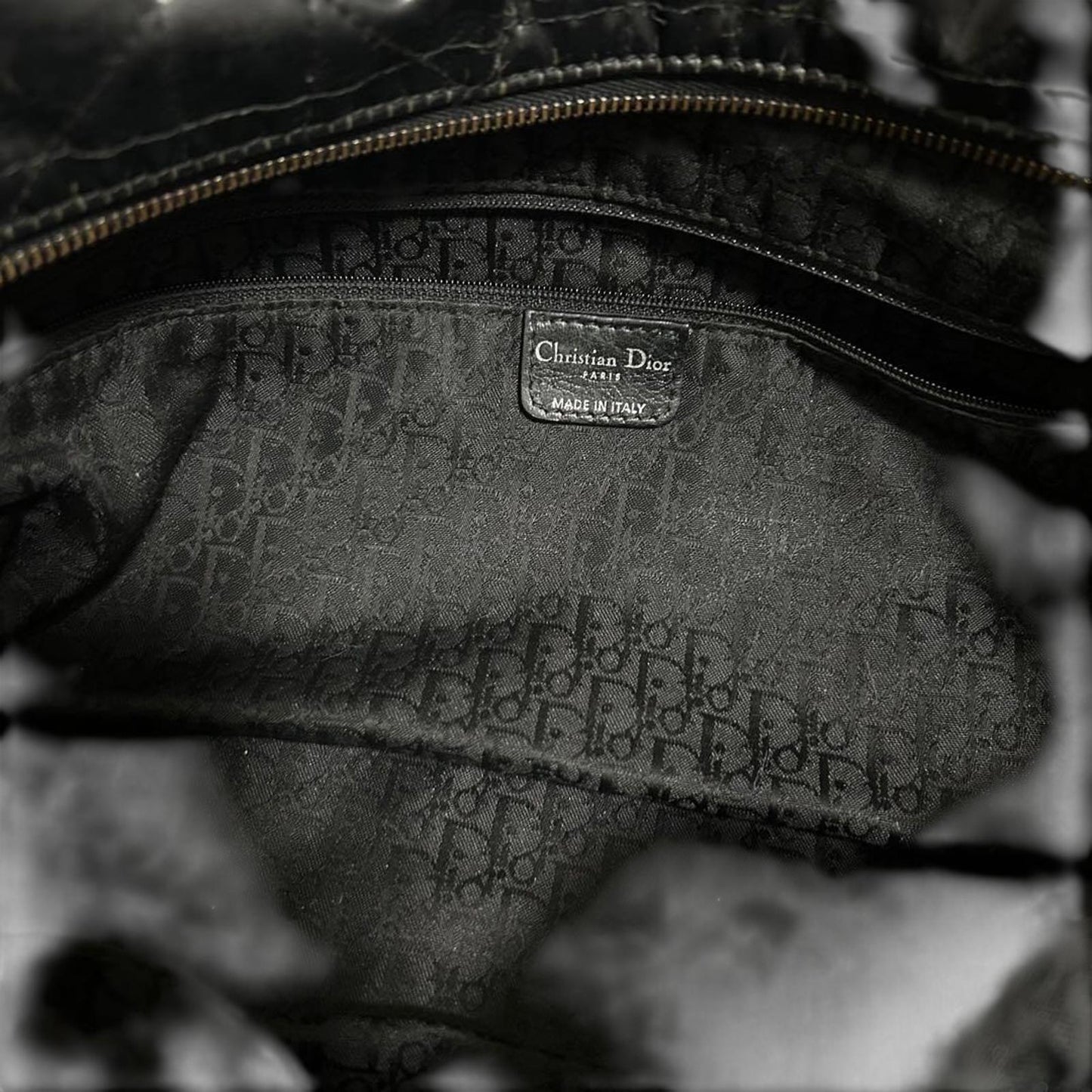 Dior - Black Quilted Leather Handbag Silver 'D' Charm