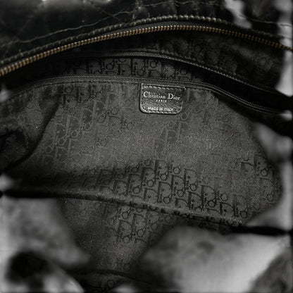 Dior - Black Quilted Leather Handbag Silver 'D' Charm