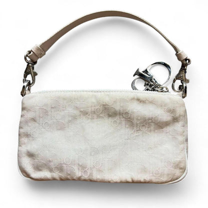 Dior - White Monogram Shoulder Bag with Silver Hardware