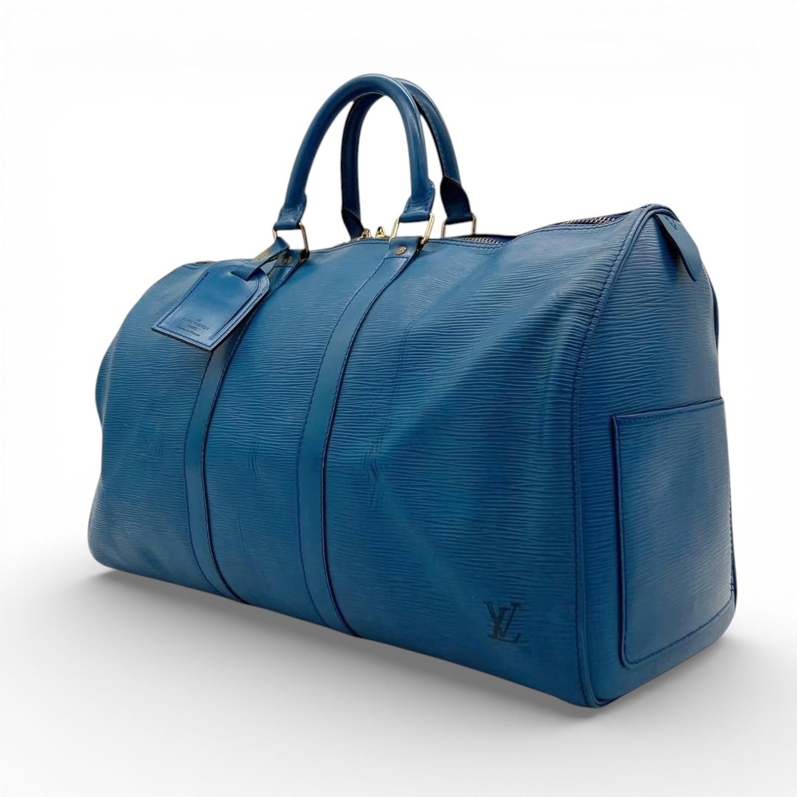 Louis Vuitton - Men's Blue Leather Travel Bag