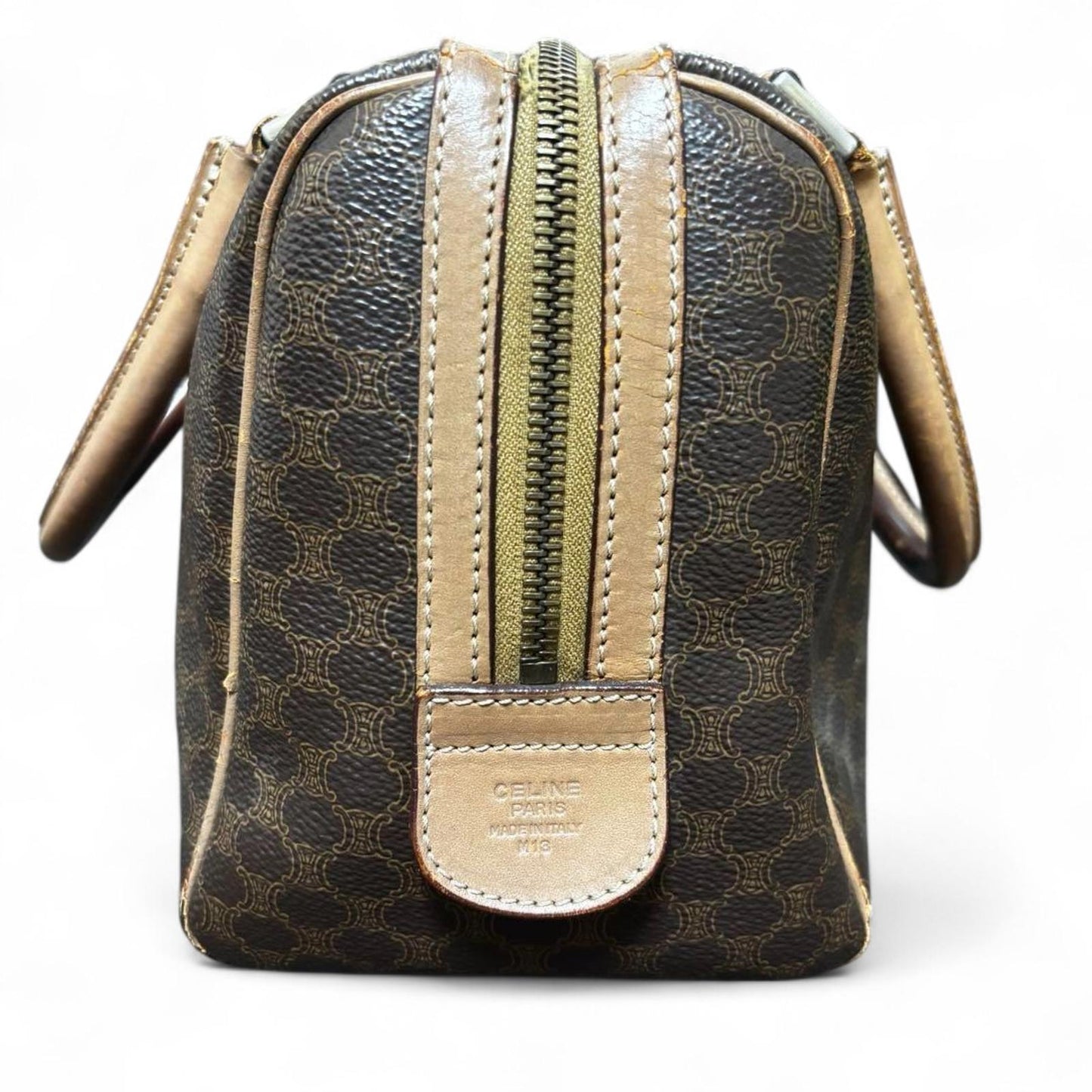 Celine - Vintage Brown Monogram Satchel Bag