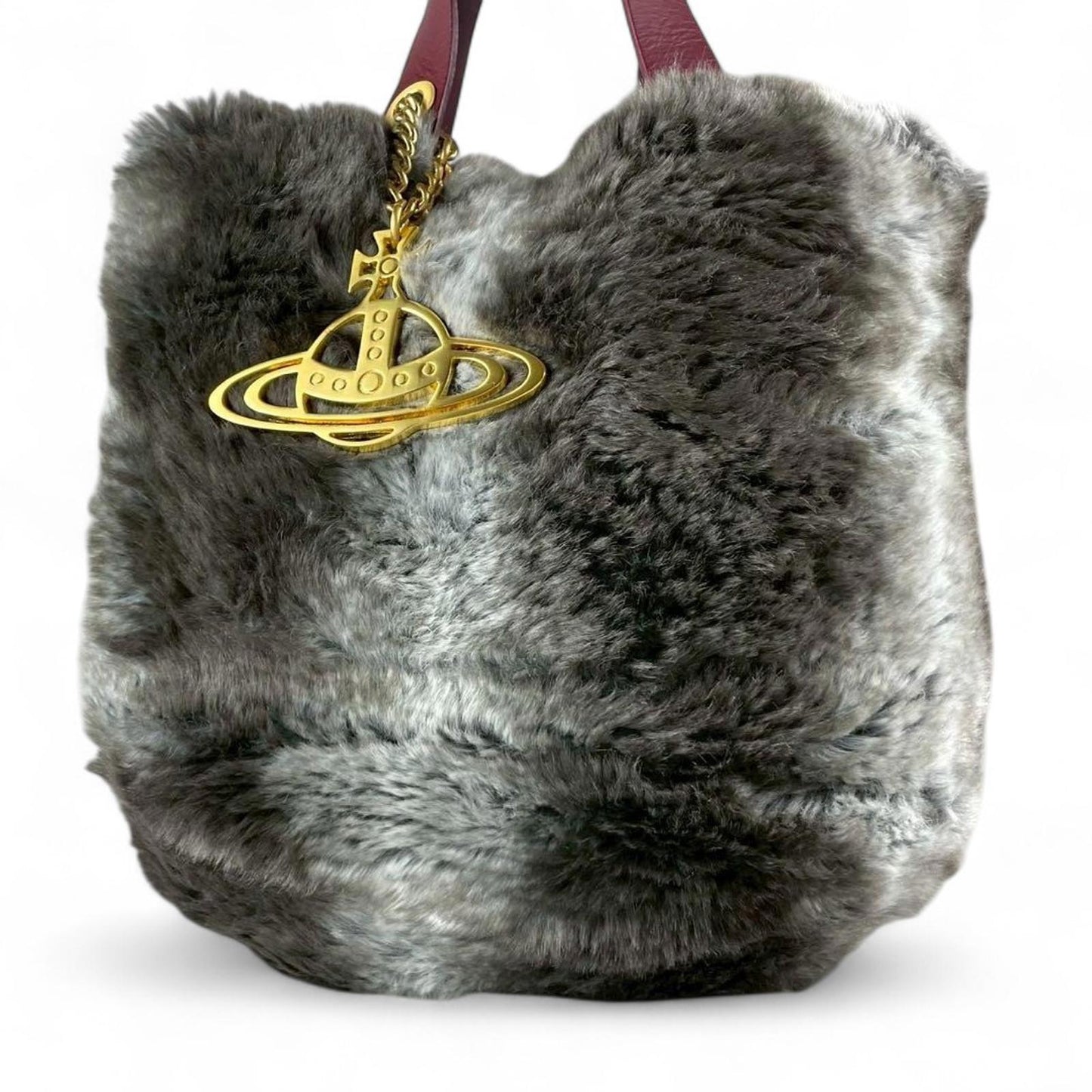 Vivienne Westwood - Faux Fur Tote Bag with Gold Charm