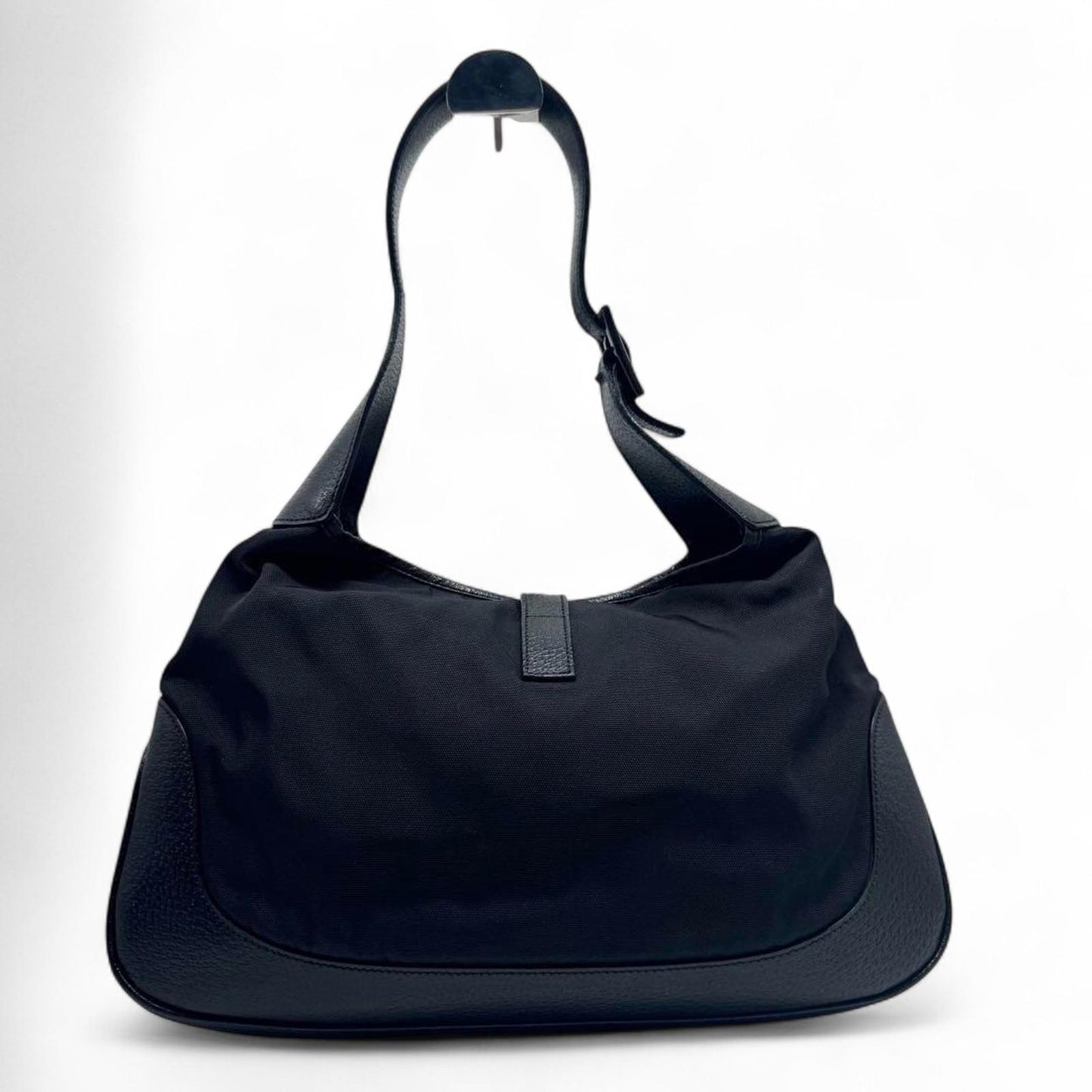 Gucci - Black Jackie Leather Shoulder Bag Silver-Ton