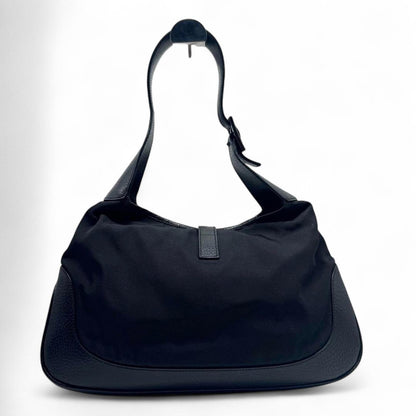 Gucci - Black Jackie Leather Shoulder Bag Silver-Ton