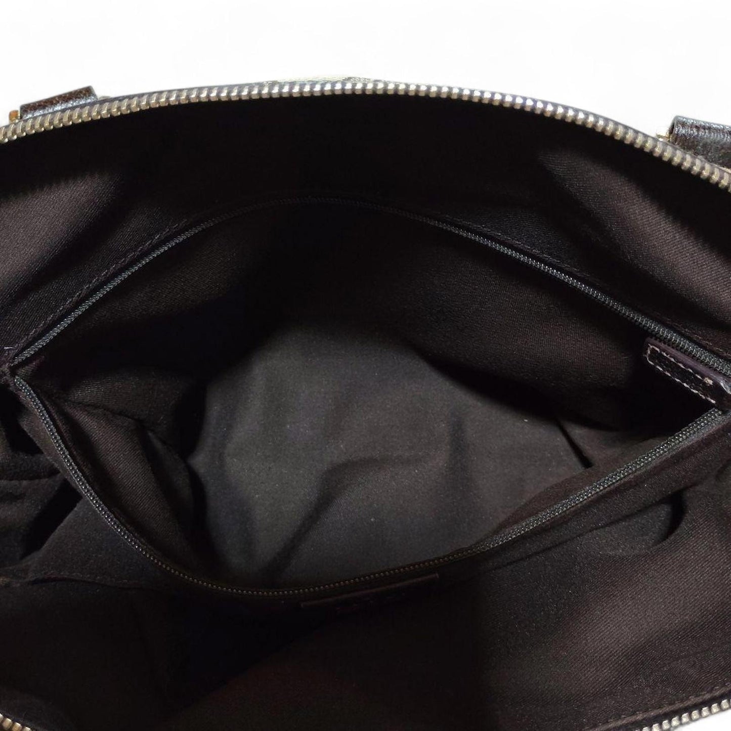 Gucci - Monogram Canvas Handbag Leather Trim