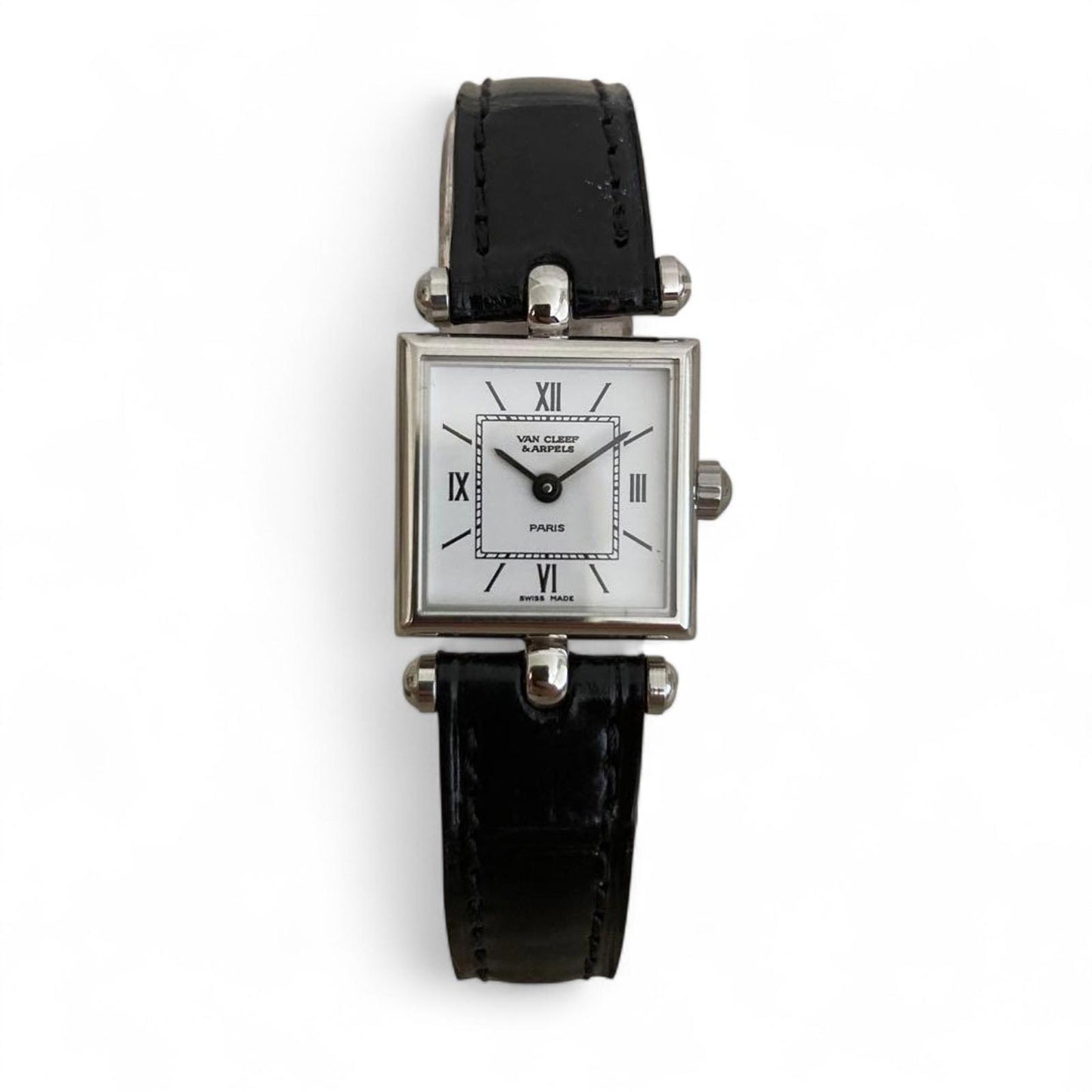 Van Cleef & Arpels - Classic Square Dial Wristwatch Croco