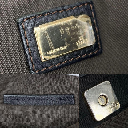 Fendi - Brown FF Logo Canvas Tote Bag