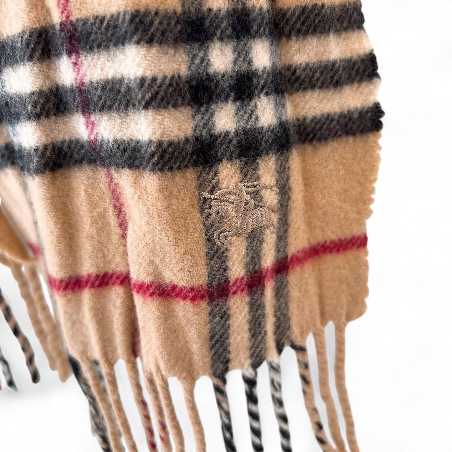 Burberry - Classic Beige Check Cashmere Scarf
