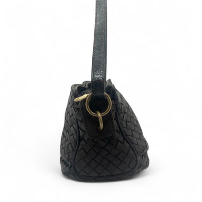 Bottega Veneta - Black Woven Leather Shoulder Bag