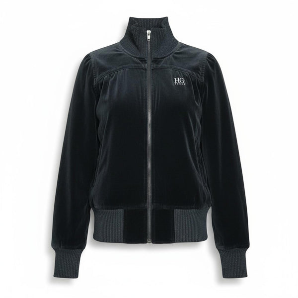 Hysteric Glamour - Black Velvet Zip-up Jacket Embroider