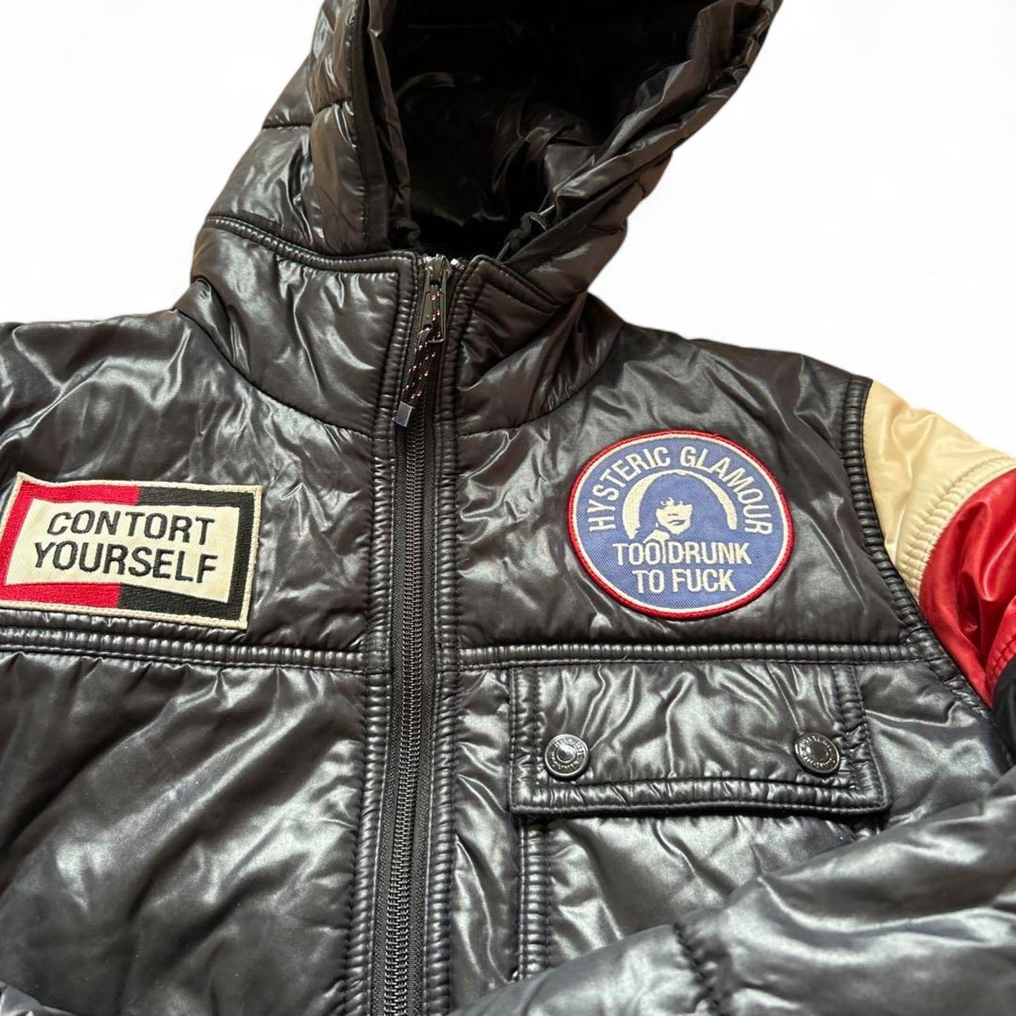 Hysteric Glamour - Quilted Hooded Jacket with Colorblock