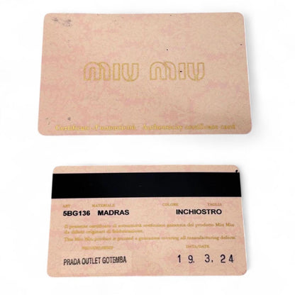 Miu Miu - Navy Leather Tote Handbag