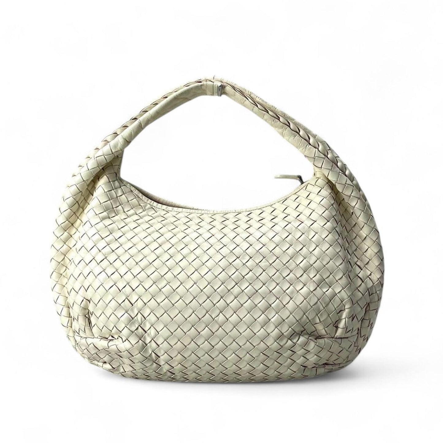 Bottega Veneta - Intrecciato White Leather Hobo Bag