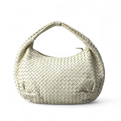 Bottega Veneta - Intrecciato White Leather Hobo Bag