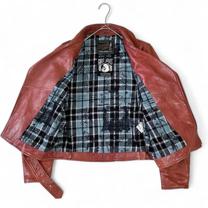 Hysteric Glamour - Men's Brown Leather Biker Jacket