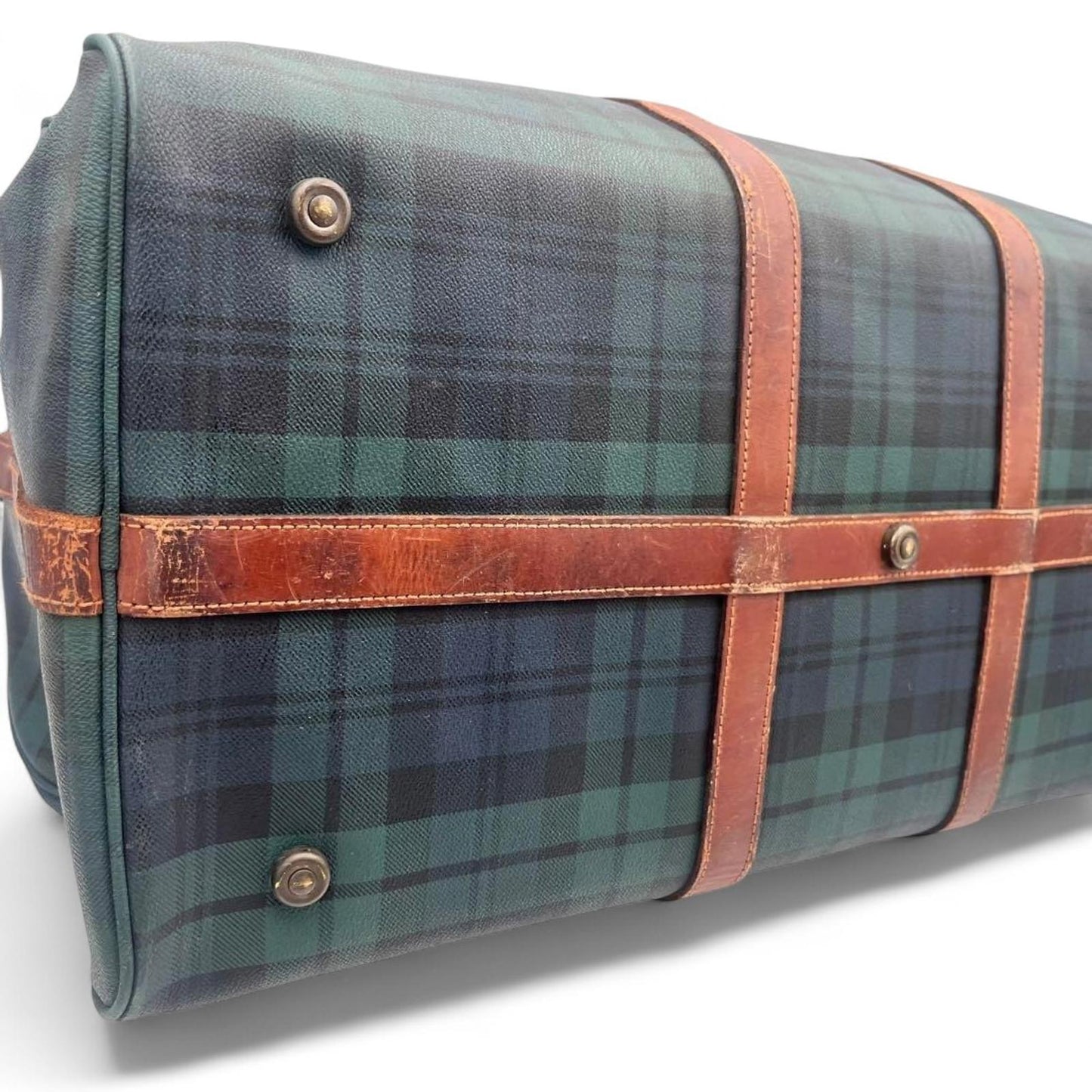 Ralph Lauren - Men's Travel Bag in Tartan with Leather Trim