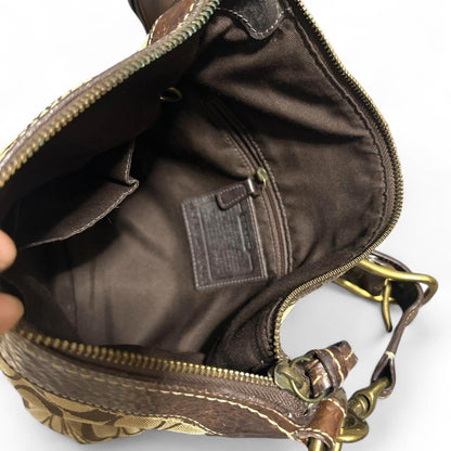 Coach - Signature Canvas Shoulder Bag in Brown