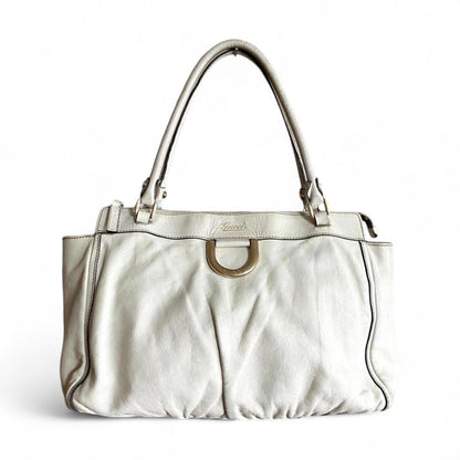 Gucci - Abbey Mini White Leather Handbag Gold Hardware