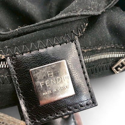 Fendi - Black Shoulder Bag Silver Buckle Detail