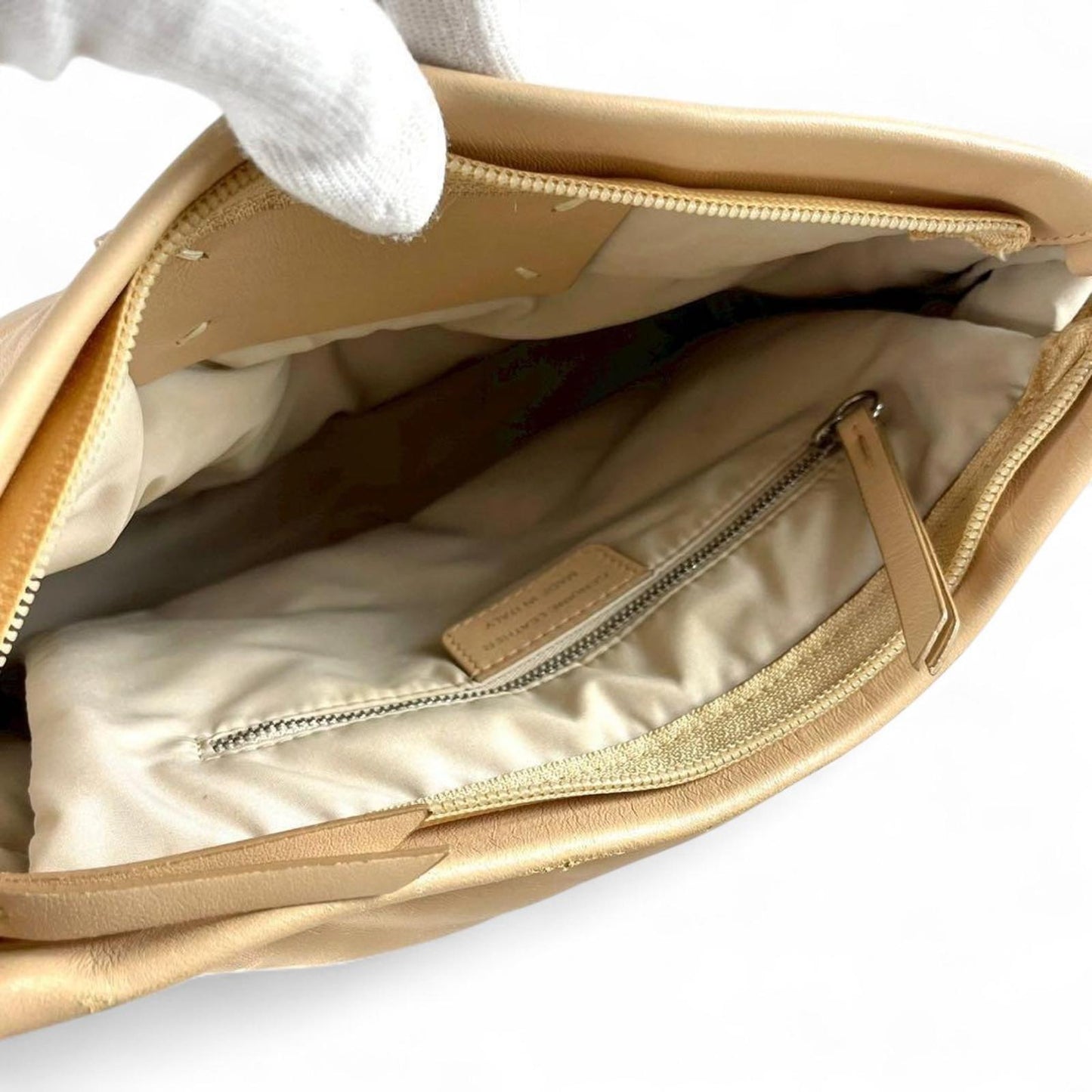 Maison Margiela - Beige Glam Slam 2Way Padded Leather Shoulder Bag