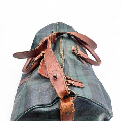 Ralph Lauren - Men's Travel Bag in Tartan with Leather Trim